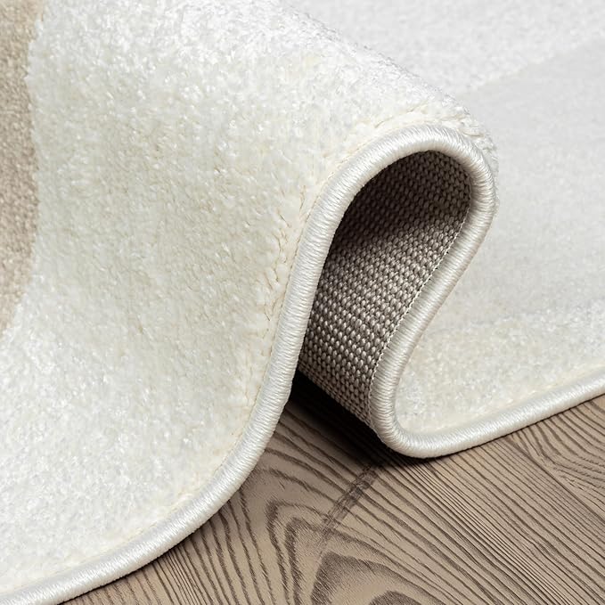 Abani Nomad Cream & Beige Area Rug 8' x 10' for Living Room, Bedroom - Chic Abstract Pattern - Durable & Easy to Clean