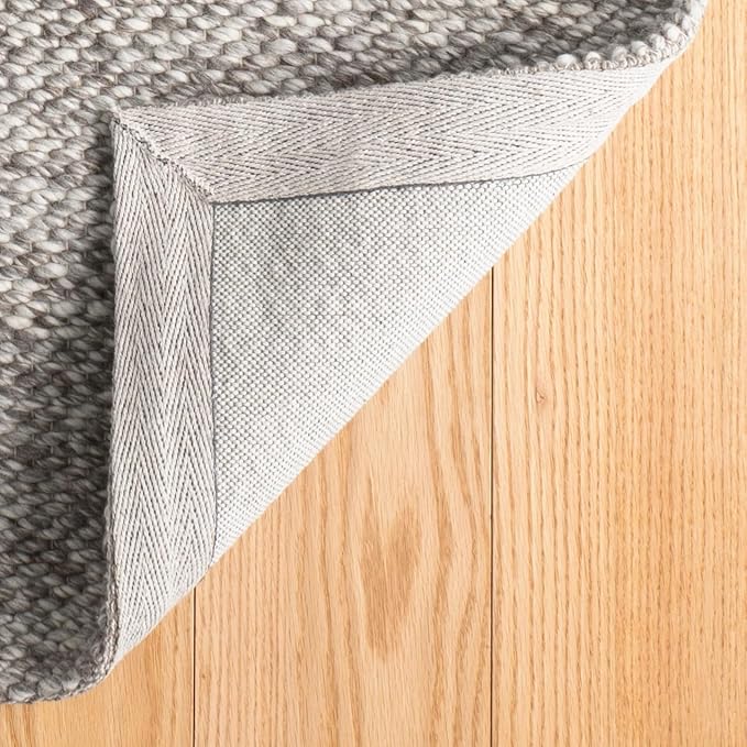 Dash and Albert Loggia Grey Handwoven Wool Rug, 9 X 12 Feet, Grey Solid Pattern - Premium Luxury Hotel Quality Soft Breathable Hypoallergenic Machine Washable Easy Care All Season Comfortable