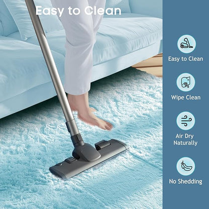 Ophanie 5x8 Light Blue Rugs for Living Room, Kids Nursery Rug Aesthetic, Playroom Area Rugs for Boys Girls Teen Home Decor, Fluffy Fuzzy Soft Plush Shaggy Bedside Floor Bedroom Carpet for Teen