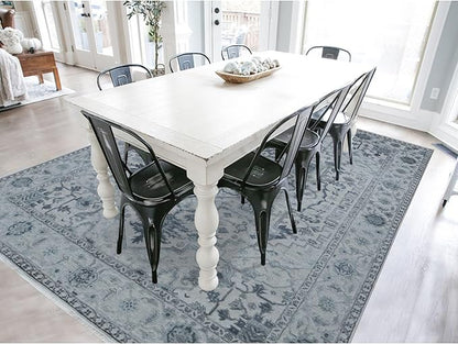 Ash Grey Design with All Over Pattern Wool and Silk Hand Knotted Oriental Rug (9'x12')