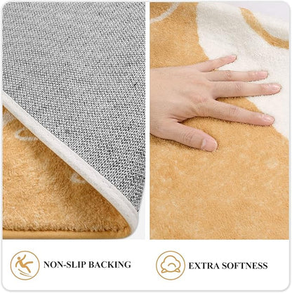 Lahome Boho Washable Kitchen Rug - 2x3 Small Non-Slip Entry Rugs for Inside House Soft Throw Area Rugs for Bedroom Botanical Print Floor Doormat Carpet for Bathroom Entryway Laundry Room Kids Room