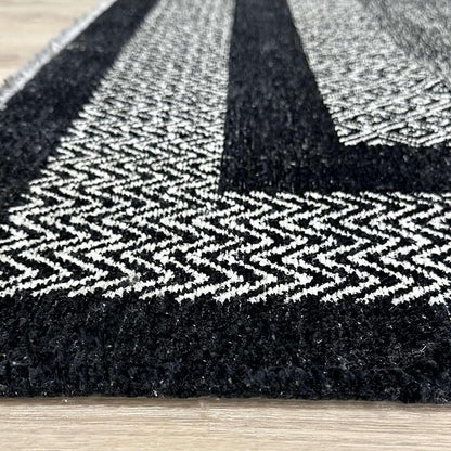 Alfa Rich 4x6 Black Washable Area Rugs for Living Room Bedroom Kitchen Cotton Pet Friendly Rug