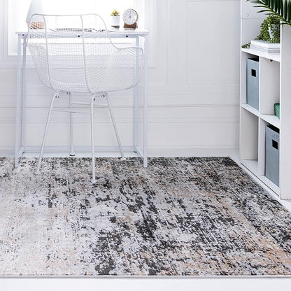 Rugs.com Leipzig Collection Rug – 10x14 Beige Low-Pile Rug Perfect for Living Rooms, Large Dining Rooms, Open Floorplans