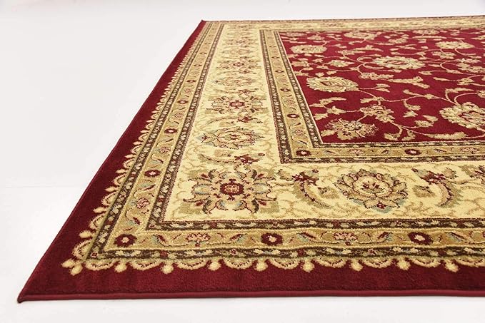 Unique Loom Voyage Collection Traditional Oriental Classic Intricate Design Area Rug (10' 0 x 10' 0 Square, Red/Gold)