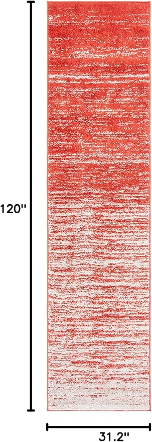 SAFAVIEH Adirondack Collection Runner Rug - 2'6" x 10', Orange & Grey, Modern Ombre Design, Non Shedding & Easy to Clean, Ideal for Hallway, Foyer, Kitchen, Entryway, Bedroom (ADR113P)