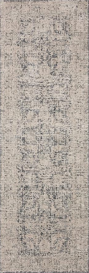Loloi Amber Lewis Alie Collection ALE-05 Charcoal/Beige 5'-3'' x 5'-3'', .13'' Pile Height, Round Area Rug