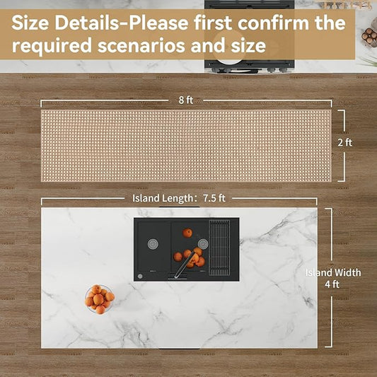 Boho 2x8 ft Runners for Hallways Extra Long Woven Washable Kitchen Runner Mat Rugs Non Slip, Soft Entryway Laundry Hall Floor Runner Carpet for Indoor Backdoor Bedroom Hallway Living Room, Brown