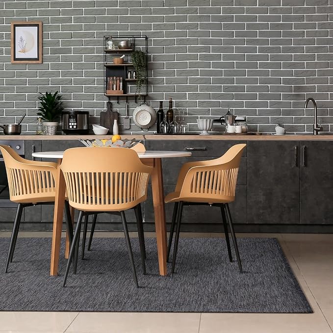 LUXE WEAVERS Modern Farmhouse Smoke 8x10 Washable Area Rug, Anti-Slip Diamond Pattern Carpet