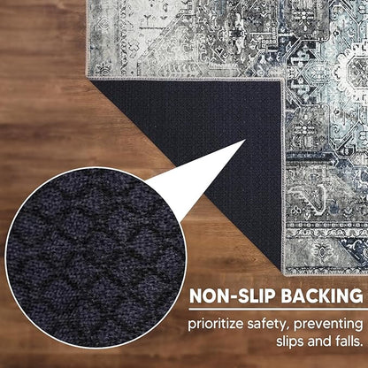 Keen Home Design 2x3 Rug - Machine Washable Entry Rug with Non-Slip Backing, Ideal for Enteryway, Kitchen, Bathroom, Laundry Room - Vintage, Easy Clean, Durable, Low Pile - (2' x 3')