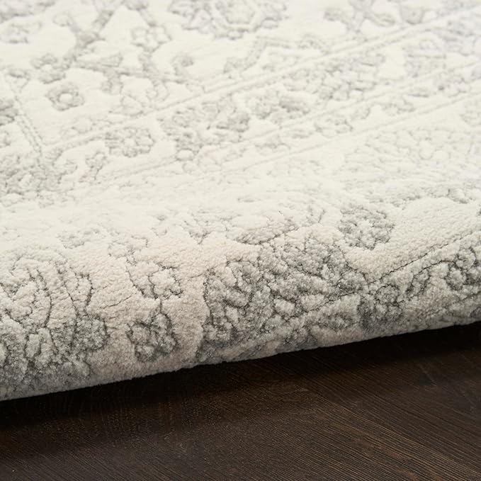 Nourison Home Grace Grey 7'10" x 9'10" Area Rug - Easy Clean, Non Shedding, Bed Room, Living Room, Dining Room, Kitchen (8' x 10')