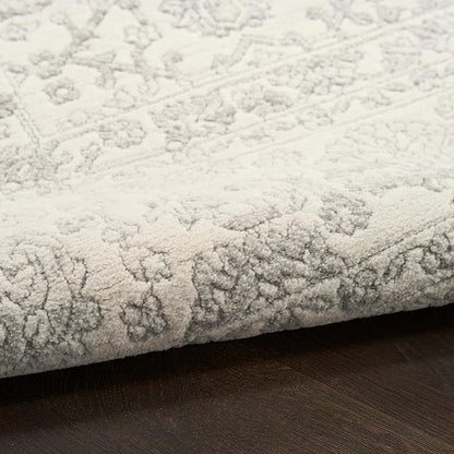 Nourison Home Grace Grey 7'10" x 9'10" Area Rug - Easy Clean, Non Shedding, Bed Room, Living Room, Dining Room, Kitchen (8' x 10')