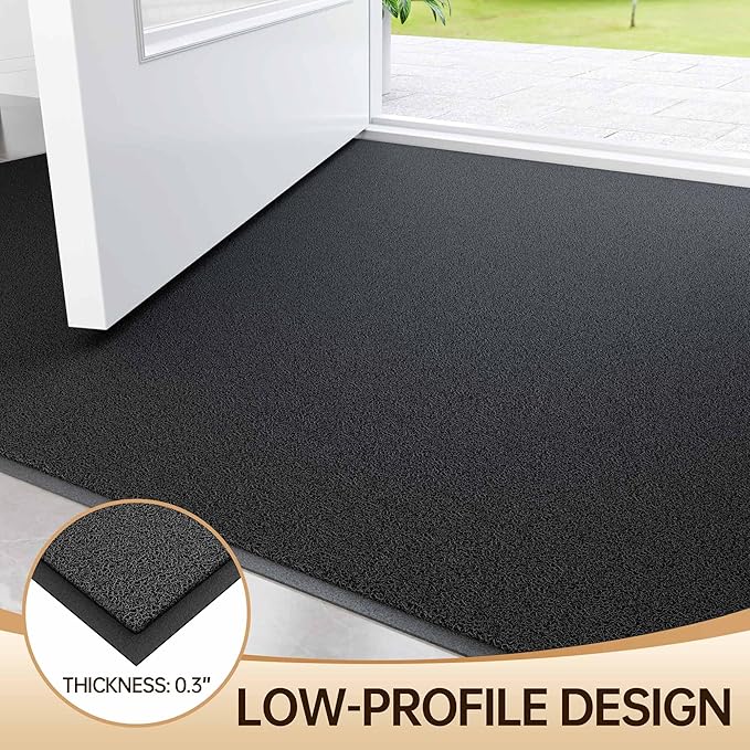 Amyracel Front Door Mat Indoor Outdoor Entrance, 36" x 60" All-Season Waterproof Doormat for Enterway, Heavy Duty Commercial Floor Mat, Fade Resistant, Rubber Back, Low Profile, Easy Clean