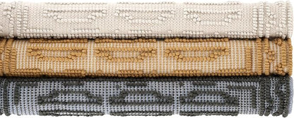 Dash and Albert Campbell Iron Handwoven Wool Rug, 5 X 8 Feet, Neutral/Grey Geometric Pattern - Premium Luxury Hotel Quality Soft Breathable Hypoallergenic Machine Washable Easy Care All Season