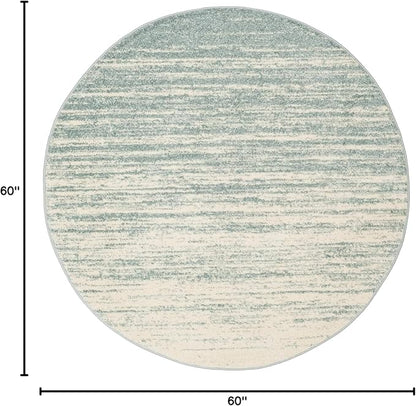 SAFAVIEH Adirondack Collection Area Rug - 5' Square, Champagne & Cream, Modern Ombre Design, Non Shedding & Easy to Clean, Ideal for Living Room, Bedroom, Office, Dining Space (ADR113W)