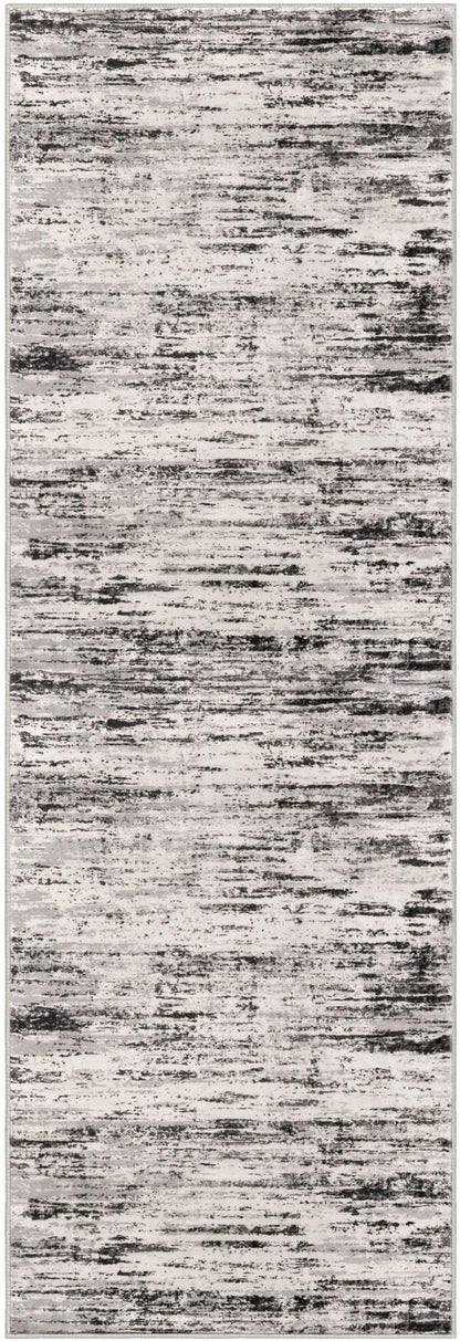 Modern Abstract Runner Rug 2x6, White Black Grey Taupe Washable Kitchen Runner Non-Slip Soft Hallway Rug Runner Thin Print Faux Wool Carpet for Entryway Bedroom Laundry Room Indoor Home Decor