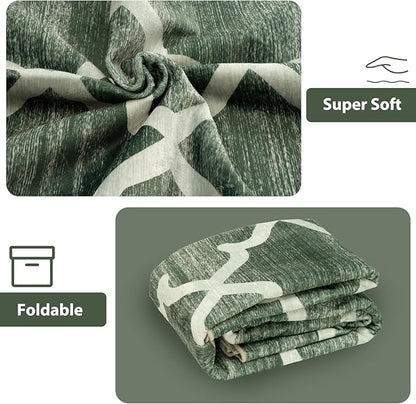 Area Rug 2x8, Moroccan Trellis Print Carpet, Machine Washable Non-Slip Rugs for Living Room, Bedroom, Dining Room & Entryway, Green