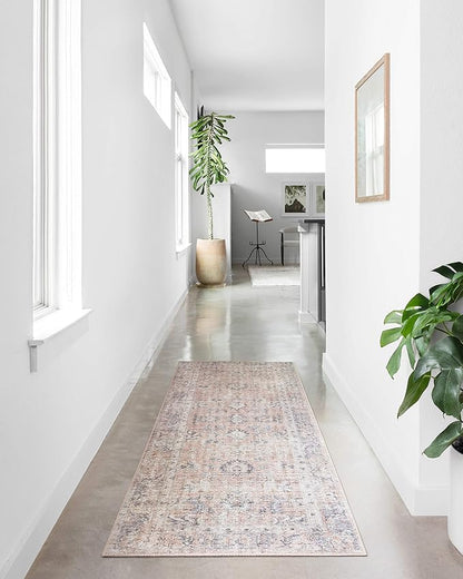 Loloi Skye Collection SKY-01 Blush/Grey 7' x 9' Oval Area Rug