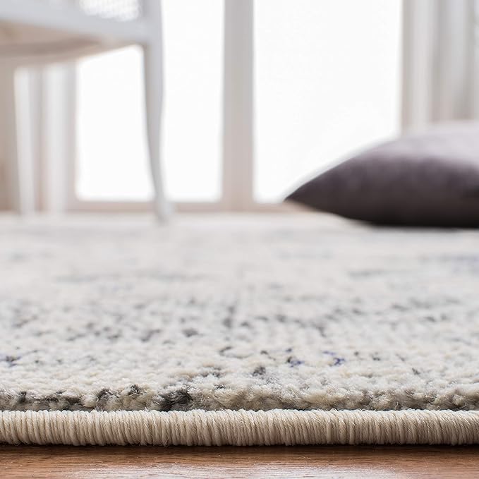 SAFAVIEH Monaco Collection Accent Rug - 3' x 5', Ivory & Grey, Boho Chic Medallion Distressed Design, Non-Shedding & Easy Care, Ideal for High Traffic Areas in Entryway, Living Room, Bedroom (MNC243B)