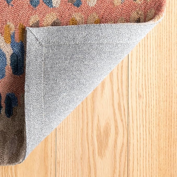 Dash & Albert Paint Chip Stone Hand Micro Hooked Wool Rug, 9.5 X 13.5 Feet, Multicolored/Pink Geometric Pattern