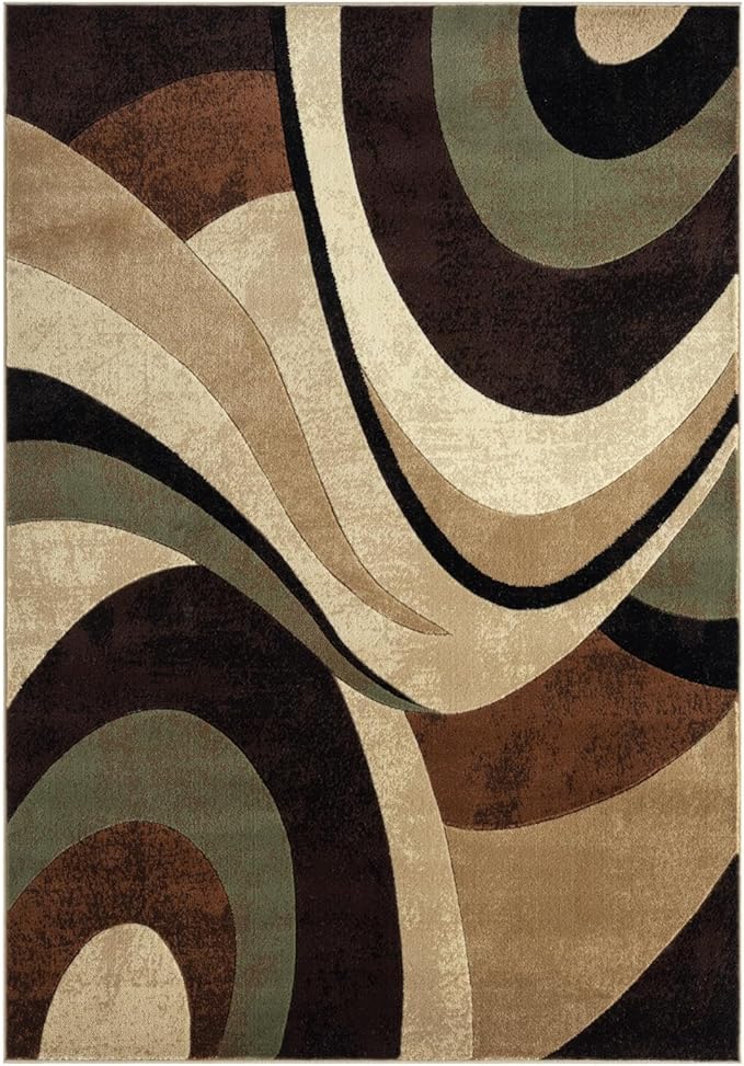 Home Dynamix Tribeca Slade Contemporary Abstract Area Rug, Brown/Green, 39"x55"