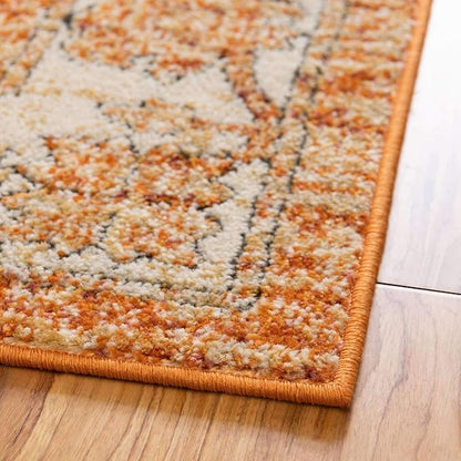 Unique Loom Isabella Collection Area Rug - Adjani (5' 4" Square, Rust Red/ Black)