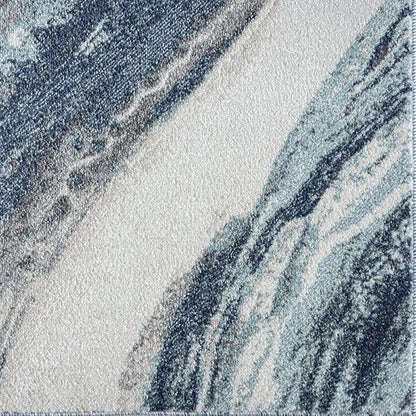 LUXE WEAVERS Lagos Collection 7983 Blue 4x5 Art Deco Area Rug