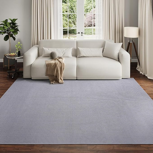 Boho Washable Area Rugs 6x9 ft, Non Slip Area Rug for Living Room, Braided Office Rugs Bedroom Rug Woven Washable Indoor Floor Carpets for Office Dining Bedroom Living Room, Easy to Clean, Gray