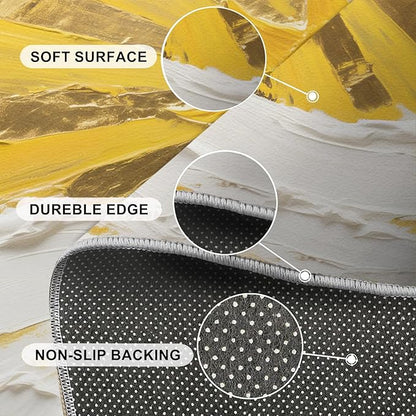 Boho Sun Area Rugs 4x6ft, Abstraction Deco Carpet for Bedroom, Minimalist Sunburst Rug for Living Room Easy to Clean for Indoor Outdoor Hardwood Floors Home Decor