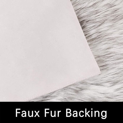 Latepis Large Rug for Living Room Rugs 6.7x10 White with Grey Tips Faux Sheep Skin Fur Rug for Bedroom Fluffy Furry Rugs Home Décor, Rectangle