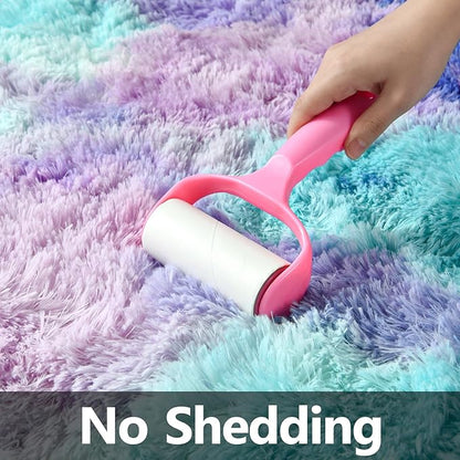 Large Shag Area Rugs 5 x 8, Tie-Dyed Plush Fuzzy Rugs for Living Room, Ultra Soft Fluffy Furry Rug for Bedroom, Indoor Carpet Nursery Rugs for Kids Room Home Decor, Rainbow