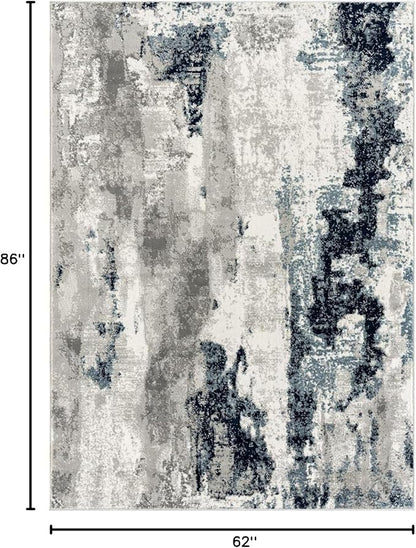 LUXE WEAVERS Kimberly Collection Ivory 5x7 Modern Abstract Area Rug