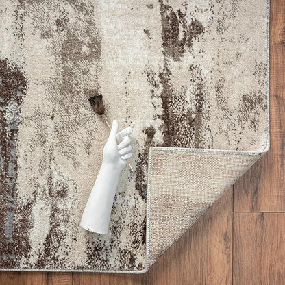 LUXE WEAVERS Euston Collection 7681 Brown 2x3 Modern Abstract Area Rug