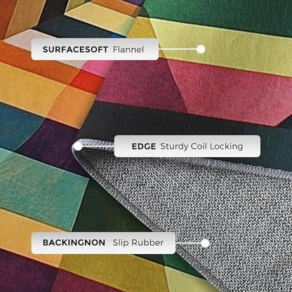 2x3 Colorful Geometry Throw Rugs for Entryway, Washable Abstract Geometric Pattern Indoor Door Mat, Bedroom Kitchen Entrance, Non Slip Soft Thin, Abstract Art Decor Small Area Rug PF-P 49