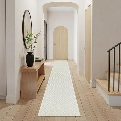 Nourison Home Versatile Ivory White 2'2" x 7'6" Area Rug - Easy Clean, Non Shedding, Bed Room, Living Room, Dining Room, Kitchen (8' Runner)
