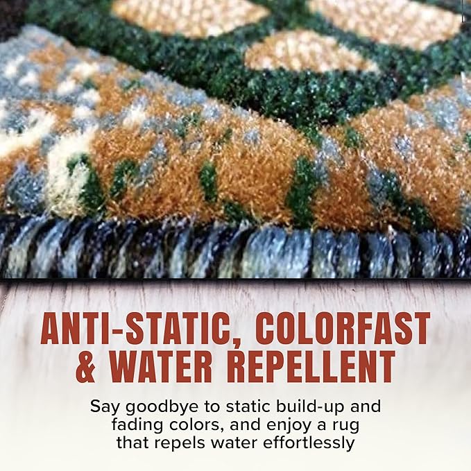 YHSF South West Native American Area Rug C318 - Easy Clean, Thick, Soft, Durable Native Tribal American Indian Inspired Rug for Bedroom/Living Room and More - Blue-Green, 8 Feet x 10 Feet