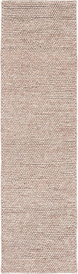 Safavieh Natura Collection Runner Rug - 2' x 16', Brown, Handmade Wool Blend, Textured Design, Ideal for Hallway, Bedroom, Foyer (NAT620T)