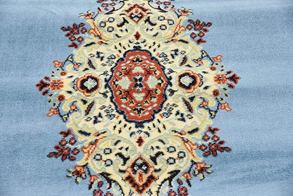 Unique Loom Reza Collection Traditional Persian Style Area Rug, Rectangular 5' 1" x 8' 0", Light Blue/Ivory
