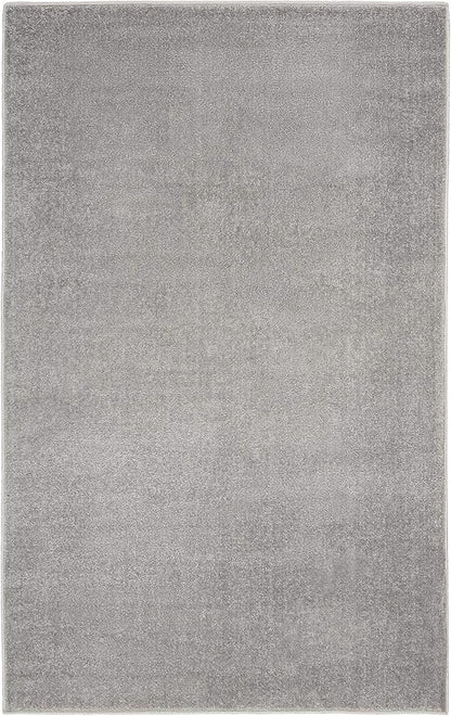 Nourison Home Nourison Essentials Silver Grey 3' x 5' Area Rug - Easy Clean, Non Shedding, Bed Room, Living Room, Dining Room, Kitchen (3' x 5')
