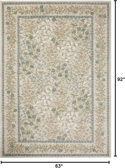 Loloi Rifle Paper Co. Laurel Collection LAU-03 Ivory/Multi 5'-3" x 7'-8" Area Rug