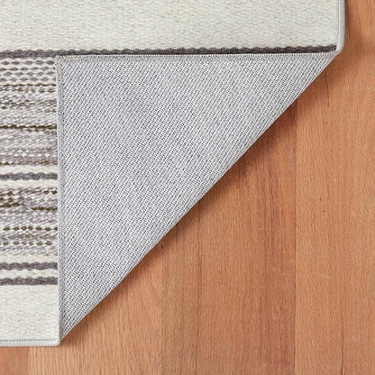 Dash & Albert Ellington Stripe Grey Machine Washable Rug, 3 X 5 Feet, Grey Stripe Pattern