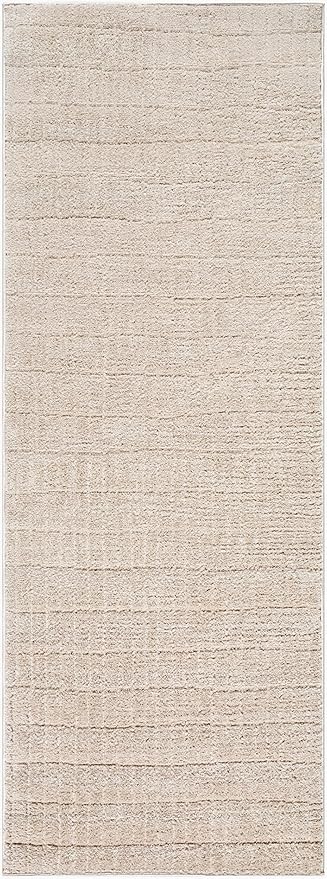 Livabliss x Our PNW Home Cascade Minimalist Striped Area Rug, 2'7" x 12', Light Brown