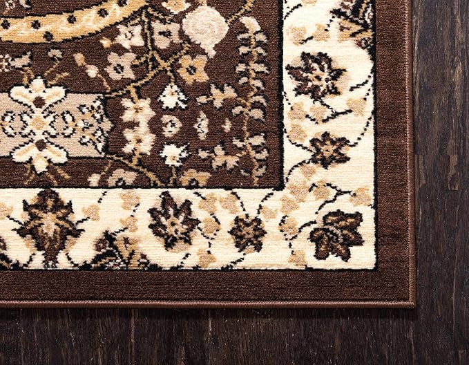 Unique Loom Espahan Collection Area Rug - Cape Cod (9'x 12' Rectangle, Brown/ Beige)