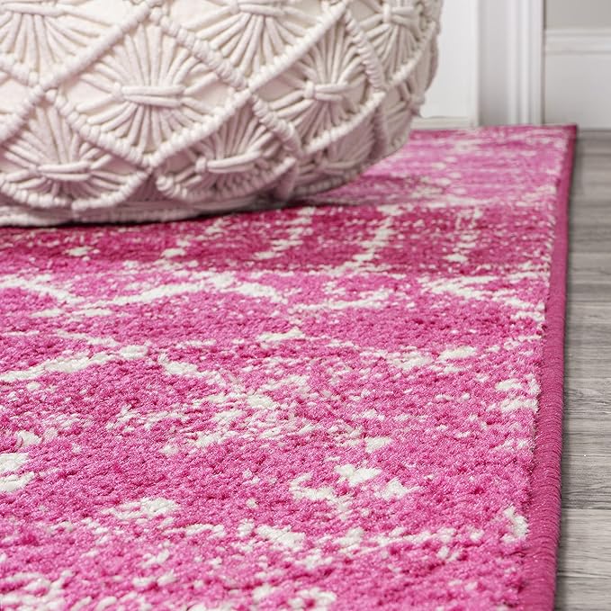 JONATHAN Y Boho Vintage Diamond Fuchsia/Ivory Indoor Area Rug 8X10 ft, Moroccan Hype for Living Room, Bedroom, Kitchen, Office, Easy-Cleaning, High Traffic, Pet-Friendly, Non-Shedding (MOH101G-8)