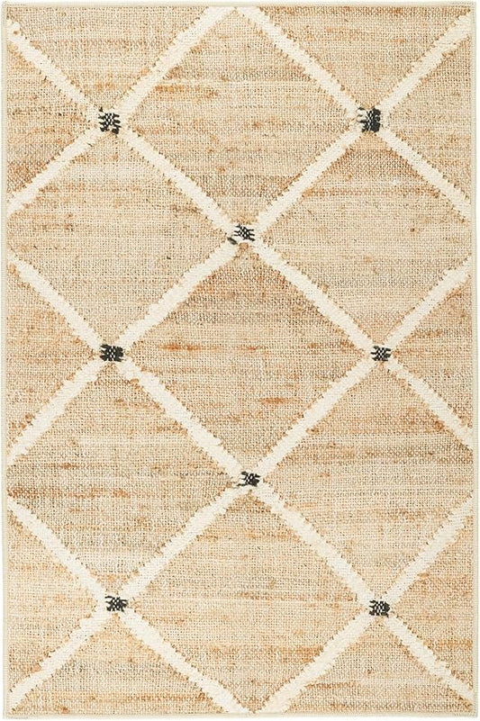 Dash & Albert Kali Natural Machine Washable Rug, 7.5 X 9.5 Feet, Tan Geometric Pattern