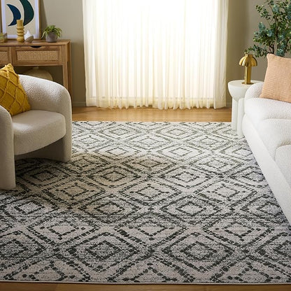 SAFAVIEH Area Rug 8x10 - Adirondack Collection - Large - Ivory & Dark Green, Geometric Trellis Pattern, Non-Shedding & Easy Cleaning, Ideal for Living Room, Bedroom, Office, Dining Space (ADR131W)