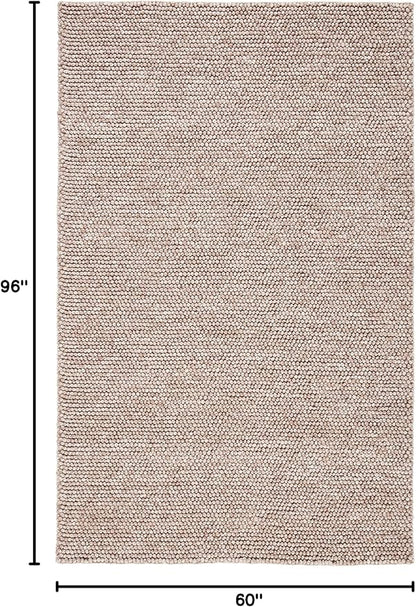 SAFAVIEH Area Rug 5x8 - Natura Collection - Brown, Handmade Wool Blend, Textured Design, Ideal for Living Room, Bedroom, Dining Space (NAT620T)