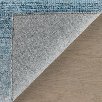 Dash & Albert Pandora Blue Machine Washable Rug, 2 X 3 Feet, Blue Abstract Pattern