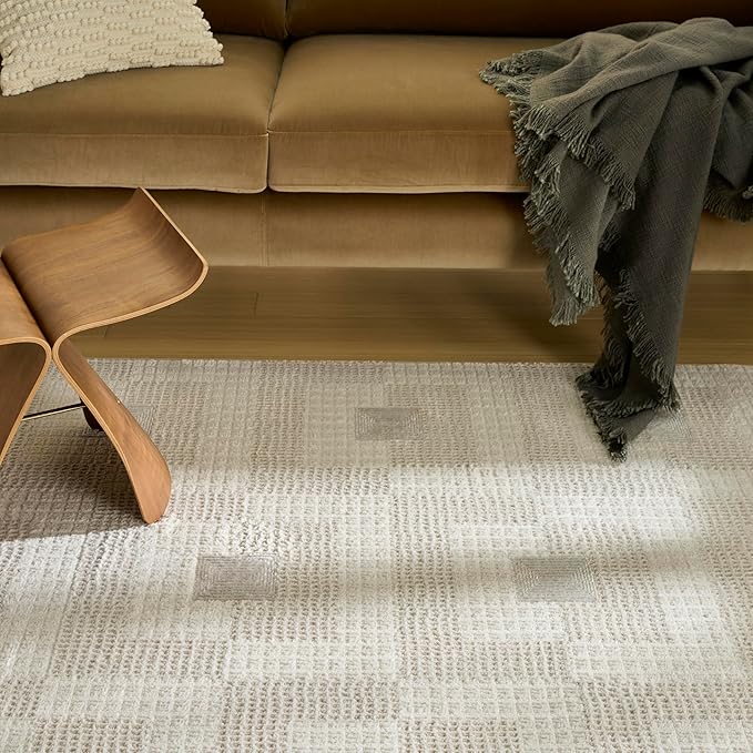 Nourison Home Nordic Ivory Beige 4' x 6' Area Rug - Easy Clean, Non Shedding, Bed Room, Living Room, Dining Room, Kitchen (4' x 6')