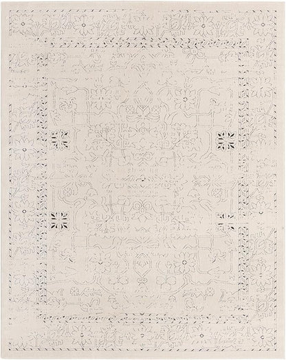 Unique Loom Isabella Collection Area Rug - Adjani (7' 10" x 10' Rectangle, White/ Blue)