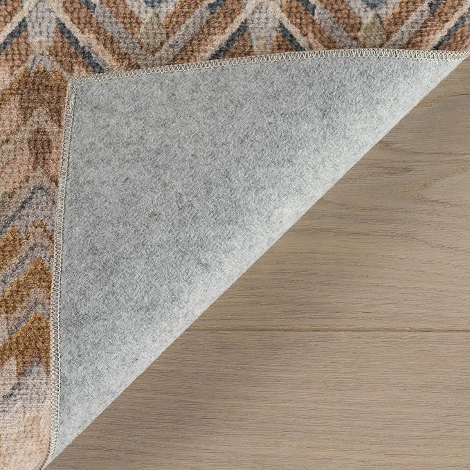 Dash & Albert Seneca Natural Machine Washable Rug, 6 X 9 Feet, Tan Geometric Pattern